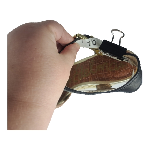 Sam Edelman Women Shoe #Clay Wedge Size 8.5 Textured Heel Black & Brown Leather - Picture 13 of 16